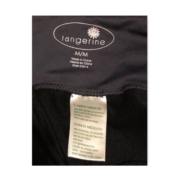 Tangerine Leggings Black Gray Reflective Zipper Pocket Size M - Picture 6 of 7